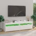 Kép 5/11 - 2 db magasfényű fehér TV-szekrény LED-világítással 75x35x40 cm