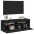 Kép 1/11 - 2 db fekete TV-szekrény LED-lámpákkal 60 x 35 x 40 cm