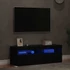 Kép 4/11 - 2 db fekete TV-szekrény LED-lámpákkal 60 x 35 x 40 cm