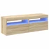 Kép 2/11 - 2 db sonoma tölgy színű TV-szekrény LED-lámpákkal 60x35x40 cm