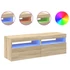 Kép 3/11 - 2 db sonoma tölgy színű TV-szekrény LED-lámpákkal 60x35x40 cm