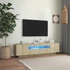 Kép 1/11 - Sonoma tölgy színű TV-szekrény LED-lámpákkal 160 x 35 x 40 cm
