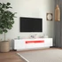 Kép 3/11 - Magasfényű fehér TV-szekrény LED-lámpákkal 160 x 35 x 40 cm