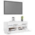 Kép 6/11 - Magasfényű fehér TV-szekrény LED-lámpákkal 80 x 35 x 40 cm