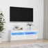 Kép 1/11 - Magasfényű fehér TV-szekrény LED-lámpákkal 100 x 35 x 40 cm