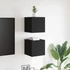 Kép 3/11 - 2 db fekete falra szerelhető TV-szekrény 30,5 x 30 x 30 cm