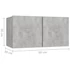 Kép 9/9 - 2 db betonszürke függő TV-szekrény 60 x 30 x 30 cm
