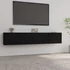 Kép 1/10 - 2 db fekete szerelt fa TV-szekrény 80 x 30 x 30 cm
