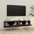 Kép 3/9 - 2 db fekete szerelt fa fali TV-szekrény 100 x 30 x 30 cm