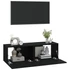 Kép 4/9 - 2 db fekete szerelt fa fali TV-szekrény 100 x 30 x 30 cm