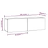 Kép 9/9 - 2 db fekete szerelt fa fali TV-szekrény 100 x 30 x 30 cm