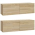 Kép 2/9 - 2 db sonoma tölgy szerelt fa fali TV-szekrény 100x30x30 cm