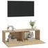 Kép 4/9 - 2 db sonoma tölgy szerelt fa fali TV-szekrény 100x30x30 cm
