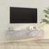 Kép 1/9 - 2 db betonszürke szerelt fa fali TV-szekrény 100 x 30 x 30 cm