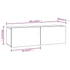 Kép 9/9 - 2 db betonszürke szerelt fa fali TV-szekrény 100 x 30 x 30 cm
