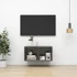 Kép 1/9 - Magasfényű szürke szerelt fa fali TV-szekrény 37 x 37 x 72 cm
