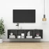 Kép 1/9 - Magasfényű szürke szerelt fa fali TV-szekrény 37x37x142,5 cm