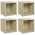 Kép 2/7 - 4 db sonoma tölgy színű szerelt fa TV-szekrény 37 x 35 x 37 cm