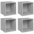 Kép 2/8 - 4 db betonszürke szerelt fa TV-szekrény 37 x 35 x 37 cm