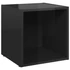 Kép 3/8 - 4 db magasfényű fekete szerelt fa TV-szekrény 37 x 35 x 37 cm