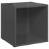 Kép 3/8 - 4 db magasfényű szürke szerelt fa TV-szekrény 37 x 35 x 37 cm