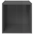 Kép 4/8 - 4 db magasfényű szürke szerelt fa TV-szekrény 37 x 35 x 37 cm