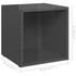 Kép 8/8 - 4 db magasfényű szürke szerelt fa TV-szekrény 37 x 35 x 37 cm