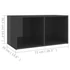 Kép 9/9 - Magasfényű szürke szerelt fa TV-szekrény 72 x 35 x 36,5 cm