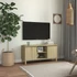 Kép 1/9 - Sonoma tölgy színű TV-szekrény tömör fa lábakkal 103,5x35x50 cm
