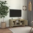 Kép 3/9 - Sonoma tölgy színű TV-szekrény tömör fa lábakkal 103,5x35x50 cm