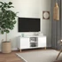 Kép 1/9 - Magasfényű fehér TV-szekrény tömör falábakkal 103,5x35x50 cm