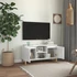 Kép 3/9 - Magasfényű fehér TV-szekrény tömör falábakkal 103,5x35x50 cm