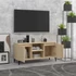 Kép 3/10 - Sonoma tölgy színű TV-szekrény fémlábakkal 103,5 x 35 x 50 cm