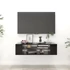 Kép 1/7 - Fekete szerelt fa függő TV-szekrény 100 x 30 x 26,5 cm