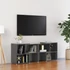 Kép 1/7 - Magasfényű szürke szerelt fa TV-szekrény 104 x 30 x 52 cm