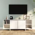 Kép 3/8 - Fehér szerelt fa TV-szekrény 130 x 35 x 50 cm