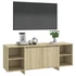 Kép 4/8 - Sonoma tölgy színű szerelt fa TV-szekrény 130x35x50 cm