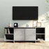 Kép 1/8 - Betonszürke szerelt fa TV-szekrény 130x35x50 cm