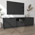 Kép 3/7 - Fekete szerelt fa TV-szekrény 140x35x40 cm