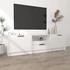 Kép 3/7 - Fehér magasfényű szerelt fa TV-szekrény 140x35x40 cm