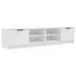 Kép 2/10 - 2 db magasfényű fehér szerelt fa TV-szekrény 80x35x36,5 cm