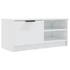 Kép 6/10 - 2 db magasfényű fehér szerelt fa TV-szekrény 80x35x36,5 cm