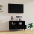 Kép 3/11 - Fekete szerelt fa TV-szekrény 80 x 36 x 50 cm
