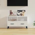 Kép 1/11 - Fehér magasfényű szerelt fa TV-szekrény 80x36x50 cm