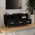 Kép 3/10 - Fekete szerelt fa TV-szekrény 102 x 36 x 50 cm