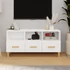 Kép 1/10 - Fehér magasfényű szerelt fa TV-szekrény 102x36x50 cm