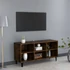 Kép 1/7 - Füstös tölgy színű TV-szekrény fémlábakkal 103,5 x 30 x 50 cm