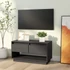 Kép 8/10 - Szürke tömör fenyőfa TV-szekrény 74x34x40 cm
