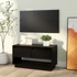 Kép 8/10 - Fekete tömör fenyőfa TV-szekrény 74x34x40 cm