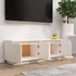 Kép 3/9 - Fehér tömör fenyőfa TV-szekrény 110x34x40 cm